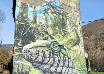 Grafiti de los dinosaurios en Tremor de Arriba El Bierzo León